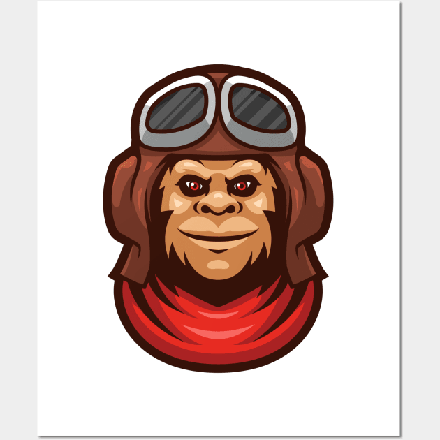 Monkey pilot Wall Art by mightyfire